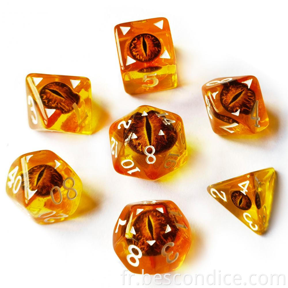 Handmade Polyhedral Dice Set Dragon Eye 2